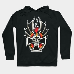 Iron Cross Skull Tattoo Design Hoodie